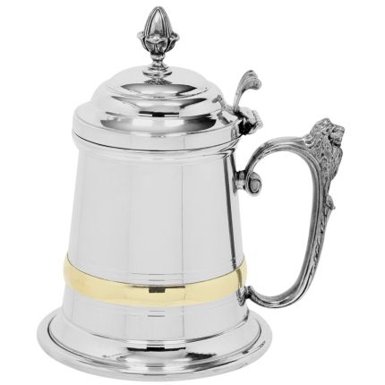 1 Pint Pewter Tankard With Cover