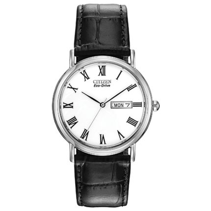 Citizen Eco-Drive Mens Strap 36mm White Dial