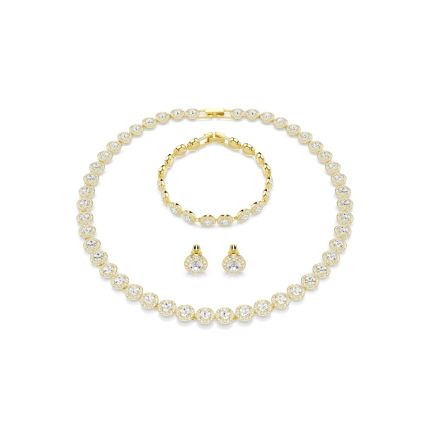 Swarovski Una Angelic set, Set (3), Round cut, White, Gold-tone plated
