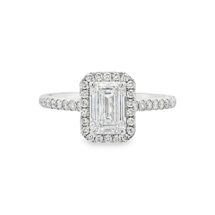 Emerald Cut Halo 1.02ct Lab Grown Diamond, Platinum