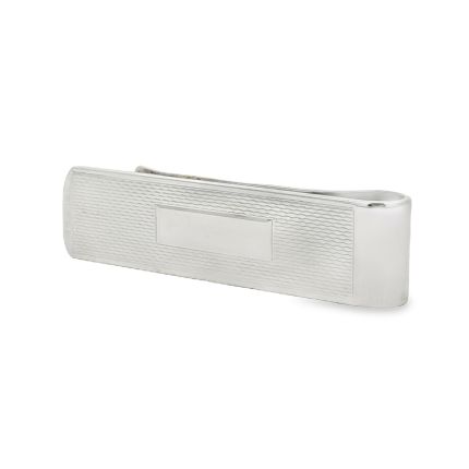 Silver 55x15mm Engine turned Barley infill Centre space Money clip