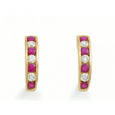 Ruby & Diamond 18ct Earrings