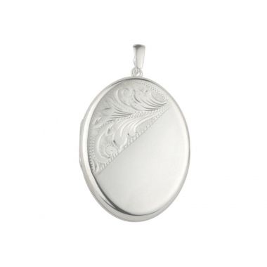 Silver Locket Hand Engraved Style on Chain