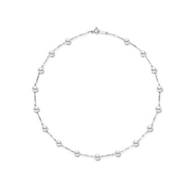 Mikimoto Pearl Chain Necklace 40cm - White Gold