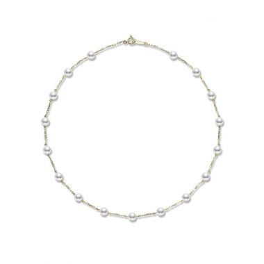 Mikimoto Pearl Chain Necklace 40cm - Yellow Gold