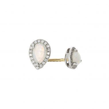 Opal & Diamond 18ct Pear Shaped Earrings