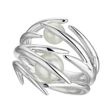 Shaun Leane Silver Hooked Pearl Ring