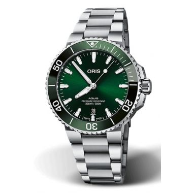 Oris Aquis Date Green Dial Watch 41.5mm