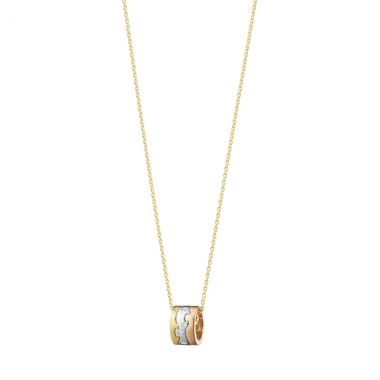Georg Jensen Fusion Necklace with Pendant, 18ct Yellow,White & Rose with Diamonds