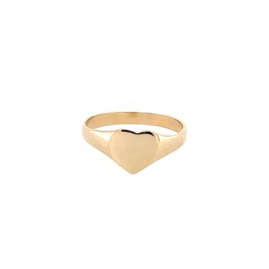 9ct Gold Childs Heart Signet Ring
