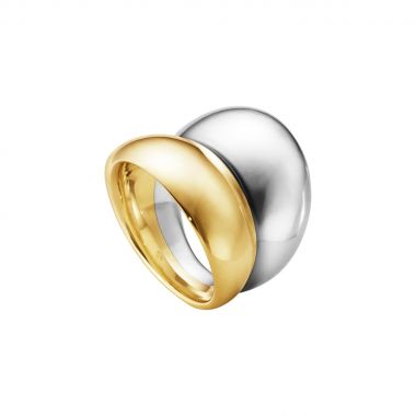 Georg Jensen Curve Ring, 18ct Yellow Gold, Sterling Silver