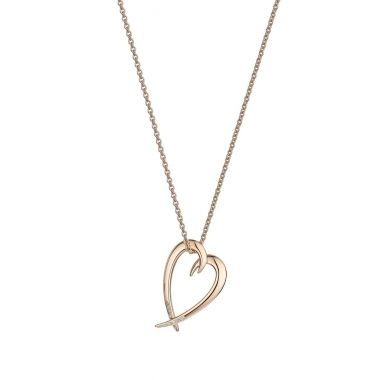 Shaun Leane Rose Gold Vermeil Diamond Hooked Heart Pendant