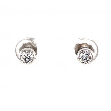 Diamond Rub Over 0.52ct White 18ct Earrings