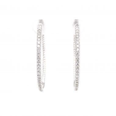 Diamond 0.75ct Hoop 18ct Earrings