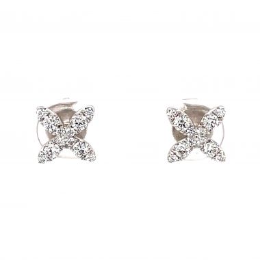Diamond Flower Cluster18ct Earrings