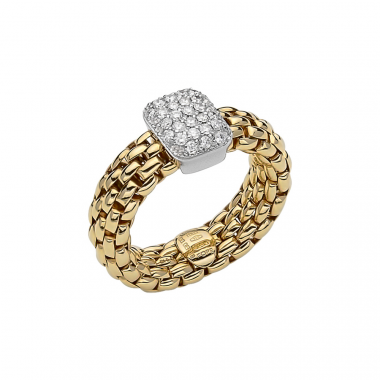 Fope Flex'It Vendome 18ct Yellow Gold Diamond Ring