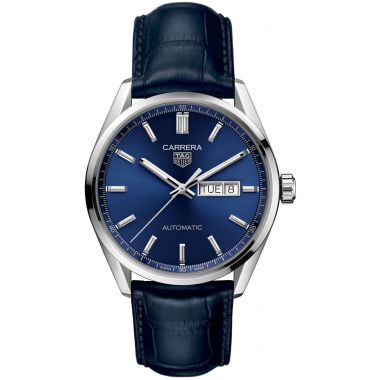 Tag Heuer Carrera Day-Date Automatic Calibre 5  Blue Leather 41mm WBN2012.FC6502