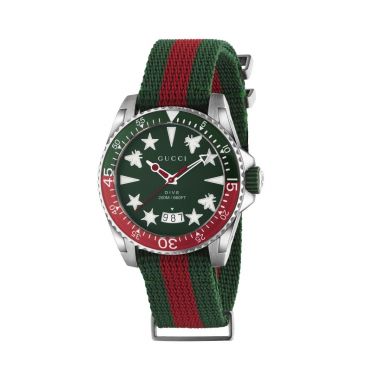 Gucci Dive Steel Fabric Strap Watch 45mm YA136339