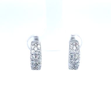 Diamond Triple Row 18ct White Gold Earrings