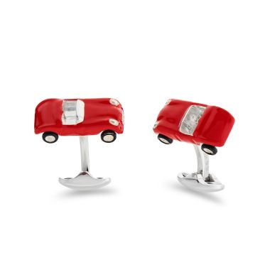 Deakin & Francis Sterling Silver Red Enamel Toy Sports Car Cufflinks