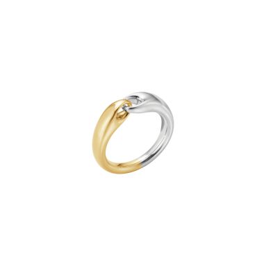 Georg Jensen Reflect Ring, Sterling Silver & 18ct Yellow Gold, Small