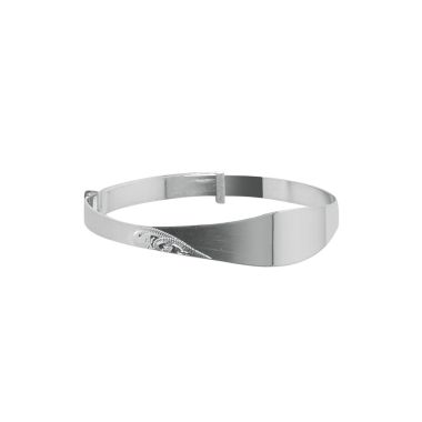 Silver Childs Bangle with Plain Plate