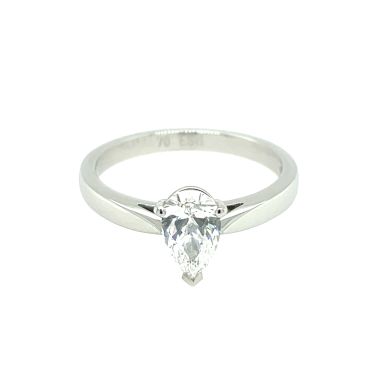 Platinum 0.70ct Pear Shaped Diamond Ring