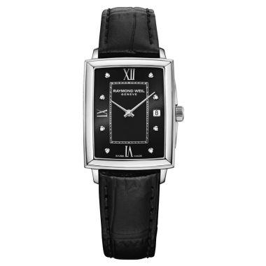 Raymond Weil Tocatta Black Leather Strap Watch 28.1mm