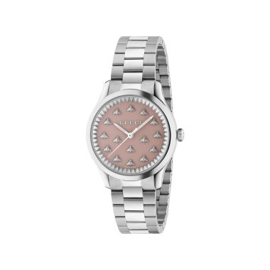 GUCCI G-Timeless Pink Watch with Bees, 32mm