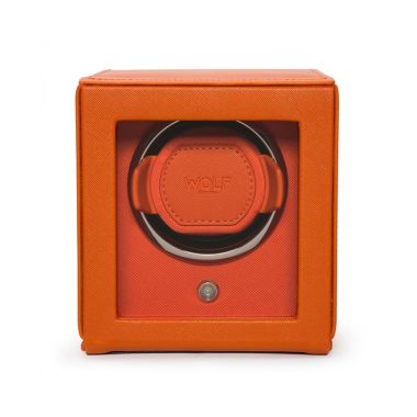 Wolf Cub Single Watch Winder Orange With Cover