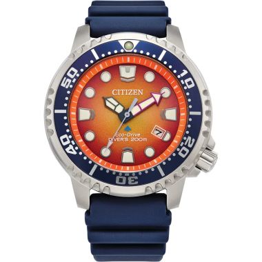 Citizen Promaster Diver 200m Orange & Blue 44m Watch BN0169-03X