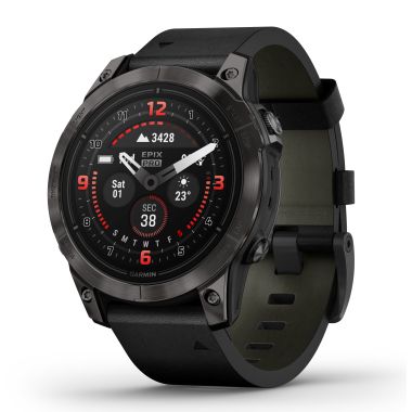 Garmin Epix Pro (Gen2) Sapphire 47mm Carbon Grey & Black Leather Watch 010-02803-30