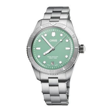 Oris Divers Sixty-Five 'Cotton Candy' Steel Green 38mm Watch 01 733 7771 4057-07 8 19 18