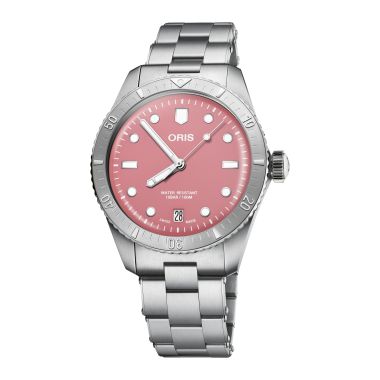 Oris Divers Sixty-Five 'Cotton Candy' Steel Pink 38mm Watch 01 733 7771 4058-07 8 19 18