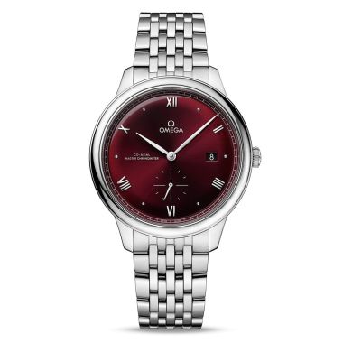 Omega De Ville Prestige Co-Axial Master Chronometer Small Seconds 41mm Watch, Steel, Red Dial 434.10.41.20.11.001