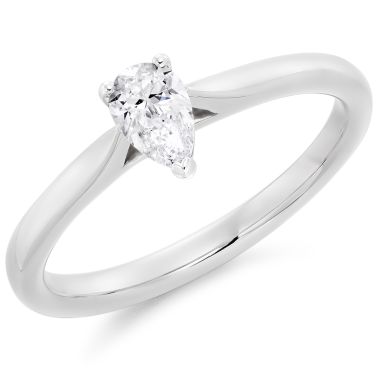 Platinum Pear Cut 0.31ct Diamond Ring