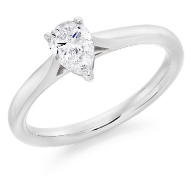 Platinum Pear Cut 0.50ct Diamond Ring