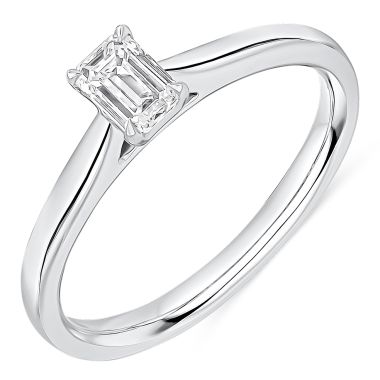Platinum Emerald Cut 0.30ct Diamond Ring