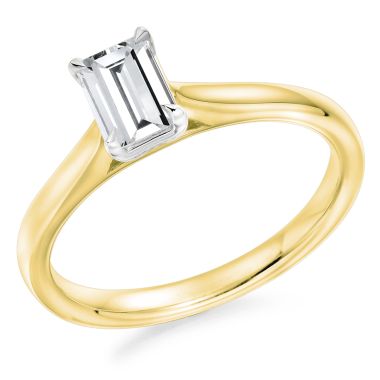 Yellow Gold Emerald Cut 0.70ct Diamond Ring