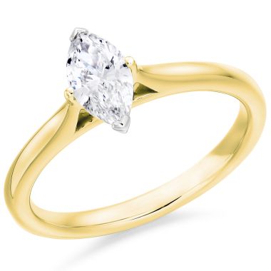 Yellow Gold Marquise Cut 0.51ct Diamond Ring