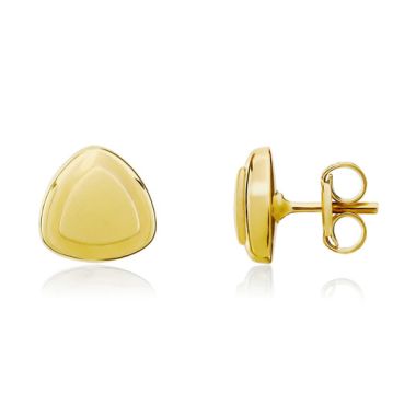 9ct Yellow Gold Satin Polished Traingle Stud Earrings