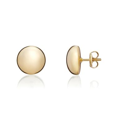 9ct Yellow Gold Polished Button Stud Earings