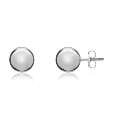9ct White Gold Polished Ball Stud Earrings