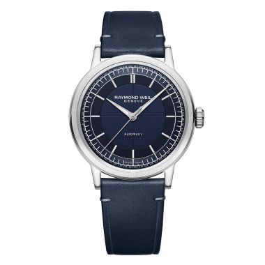 Raymond Weil Millesime Automatic Blue Leather Strap 39.5mm Watch