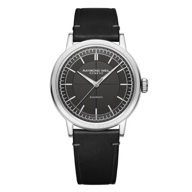 Raymond Weil Millesime Automatic Black Leather Strap 39.5mm Watch