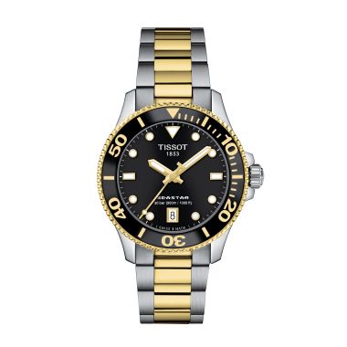 Tissot Seastar 1000 Black & Gold 36mm Watch T1202102205100