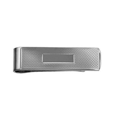 Silver 55x15mm Engine turned Barley infill Centre space Money clip
