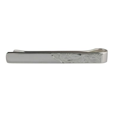 Silver 6x55mm hand engraved Tie Slide
