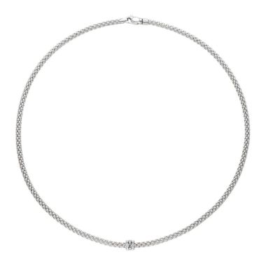 Fope Prima 18ct White Gold 0.12ct Diamond Necklace