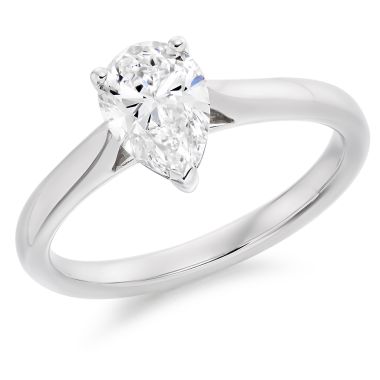 Platinum Pear Cut 1.00ct Diamond Ring
